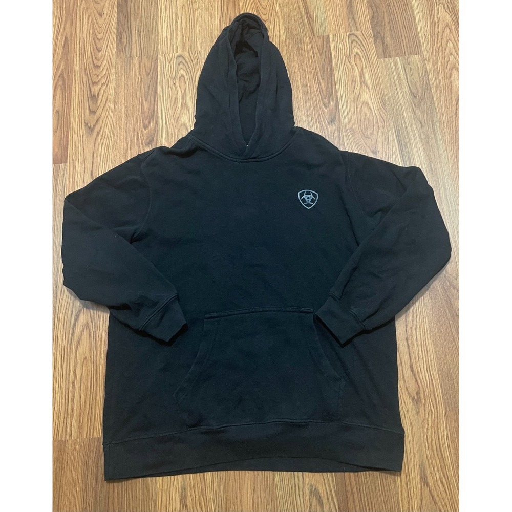 Ariat Hoodie Boys Extra Large Flag Graphic Pullover Western Black